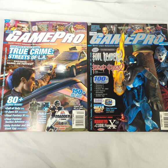 Game Pro Magaziner Lot of 2 September 2001 & October 2003 Soul Reaver Blood Omen - Picture 1 of 4